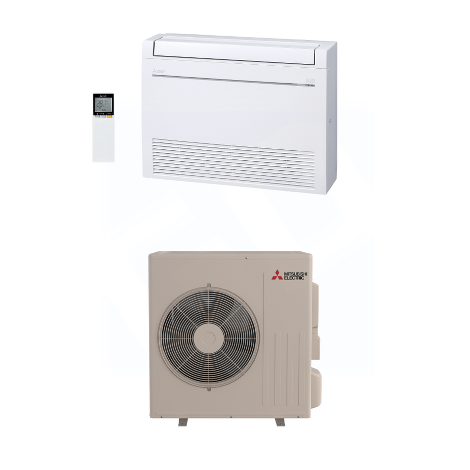 Mitsubishi MFZ-KX18NL & SUZ-AA18NL 18,000 BTU 17.2 SEER2 Floor-Mounted Heat Pump System - R454B