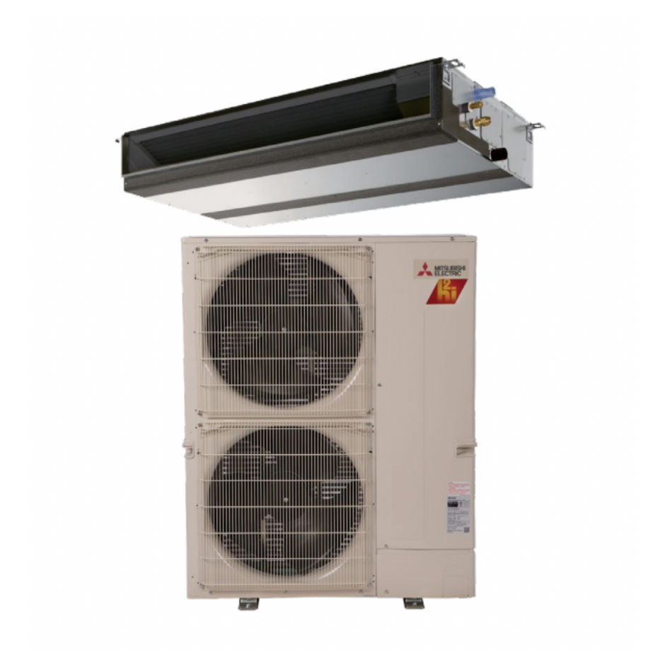 Mitsubishi 30,000 BTU Mid-Static Hyper-Heating Horizontal Ducted Heat Pump System PEAD-AA30NL/SUZ-AK30NLHZ- R454B