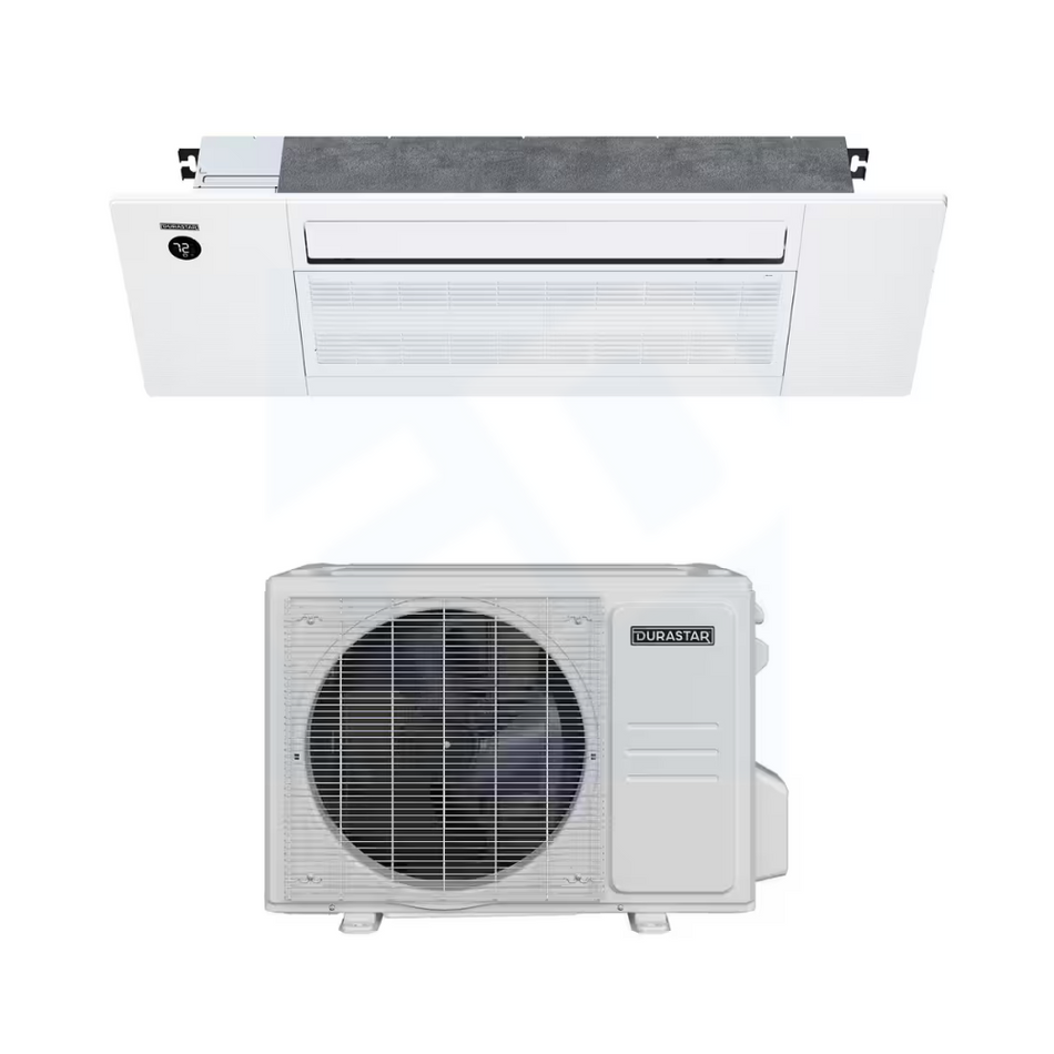 Durastar DRAL0612F2A & DRA1U09S2A 9,000 BTU 22.1 SEER2 One-Way Ceiling Cassette Heat Pump System (w/ Grille) - R454B