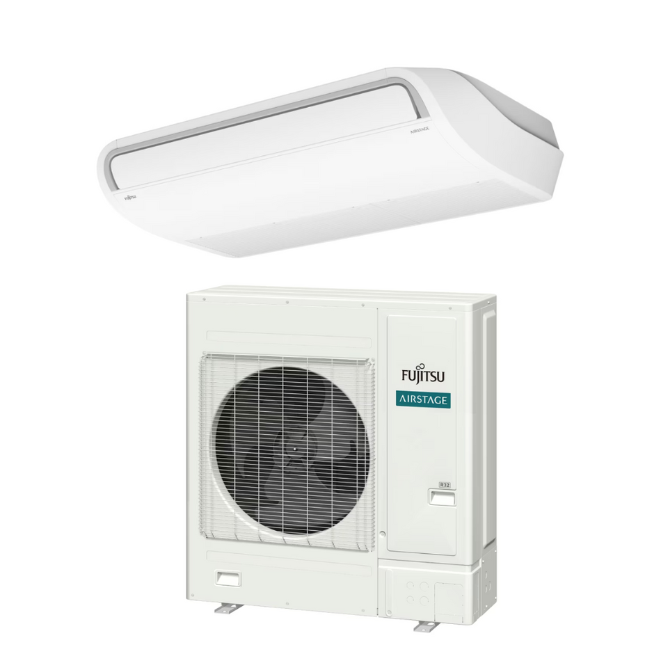 Fujitsu ABUH36KUAS & AOUH36KUAS1 36,000 BTU 21.3 SEER2 Ceiling Suspended Heat Pump System - R32