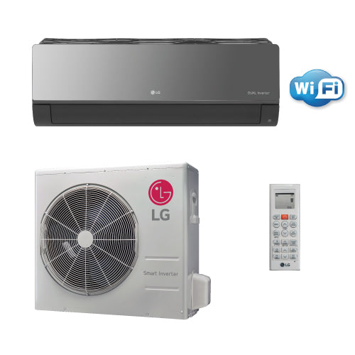 LG Art Cool Mirror 9,000 BTU 23.5 SEER Wall Mounted Heat Pump System with WiFi Built In