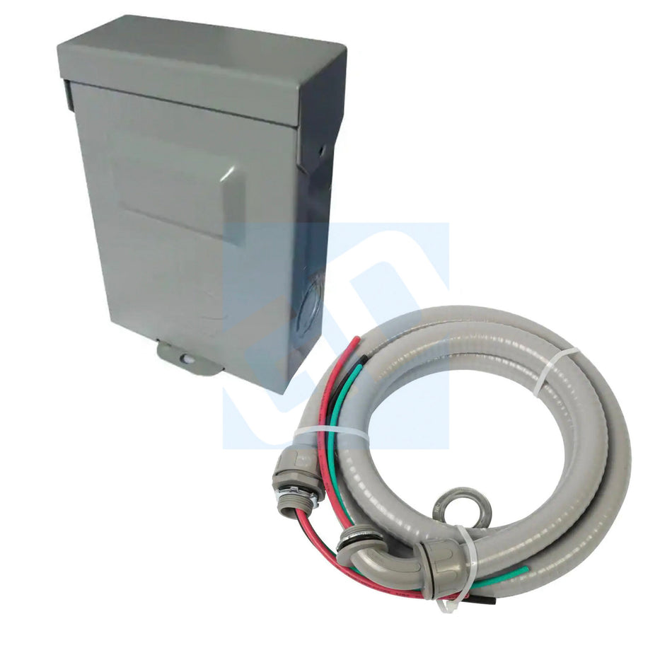 Electric Non-Fused 60A Disconnect Box and 3/4" Whip Kit