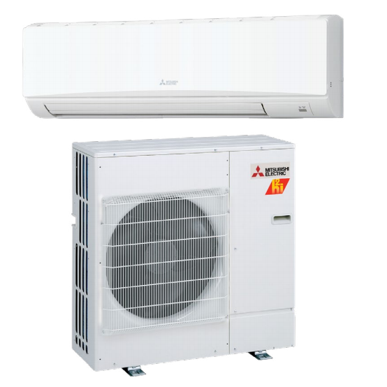 Mitsubishi 24,000 BTU Commercial Hyper Heat Wall Mounted Single Zone Heat Pump Unit (PKA-A24KA & PUZ-HA24NHA1)