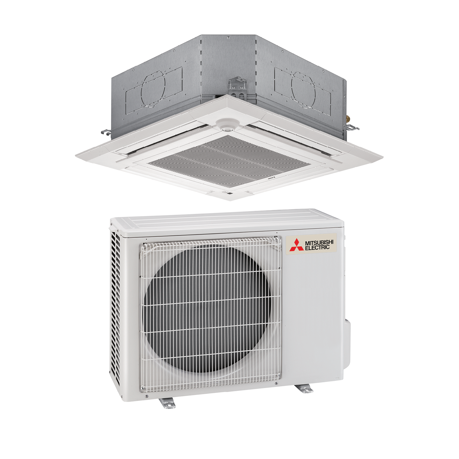 Mitsubishi 12,000 BTU P-Series Ceiling Cassette Single Zone Heat