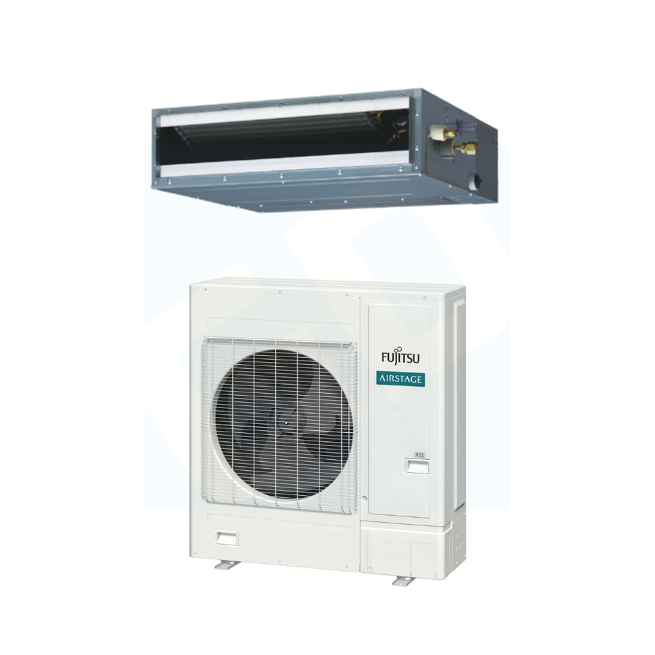 Fujitsu ARUH36KUAS & AOUH36KUAH1 36,000 BTU 18 SEER2 Mid-Static Ducted Cold-Climate Heat Pump System - R32