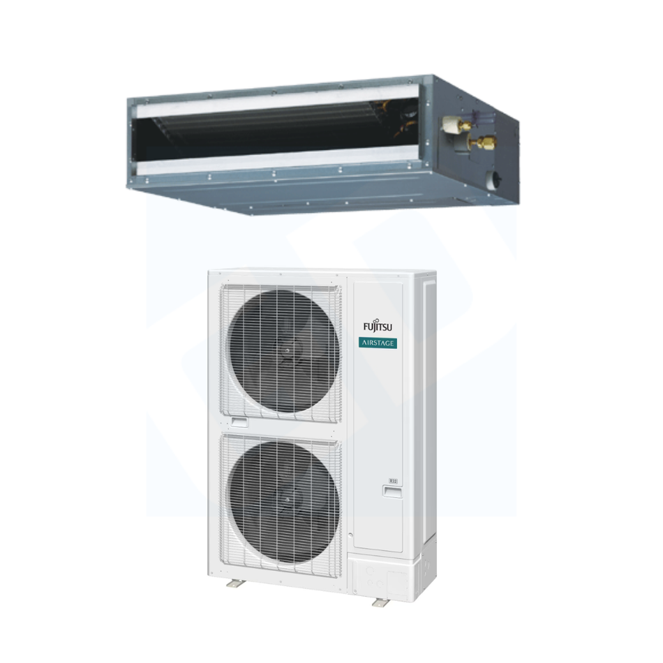 Fujitsu ARUH48KUAS & AOUH48KUAH1 48,000 BTU 19 SEER2 Mid-Static Ducted Cold-Climate Heat Pump System - R32
