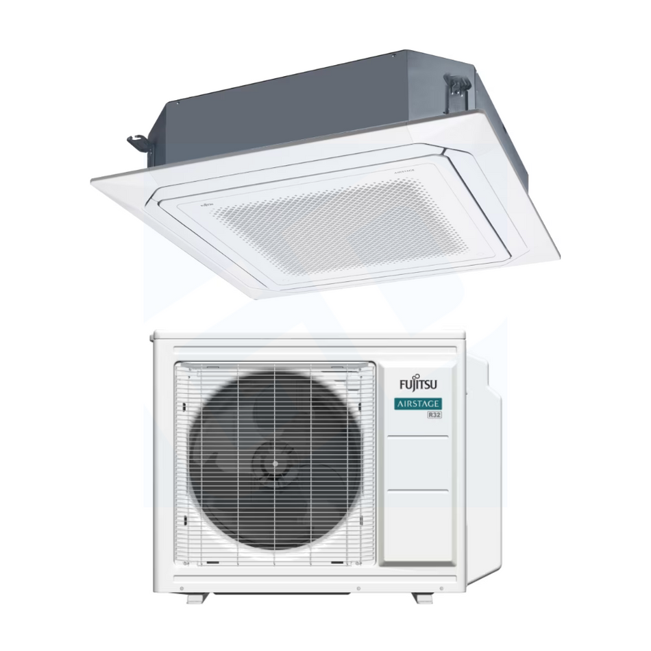 Fujitsu AUUH24KUAS & AOUH24KUAS1 24,000 BTU 23.2 SEER2 Large Circular Ceiling Cassette Heat Pump System - R32