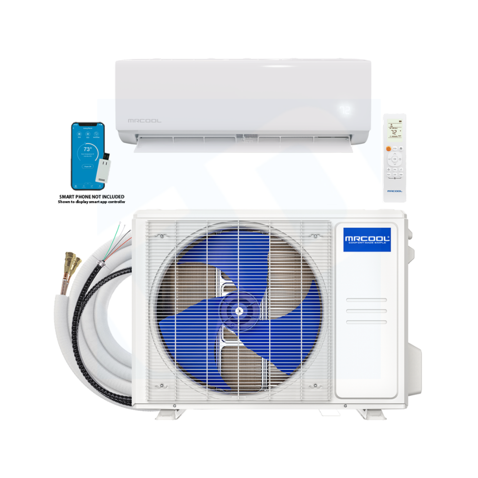 Mr. Cool DIYS-12-HP-115A11-O 12,000 BTU 17.5 SEER2 Select White Wall Mounted Heat Pump System (115V) - R454B