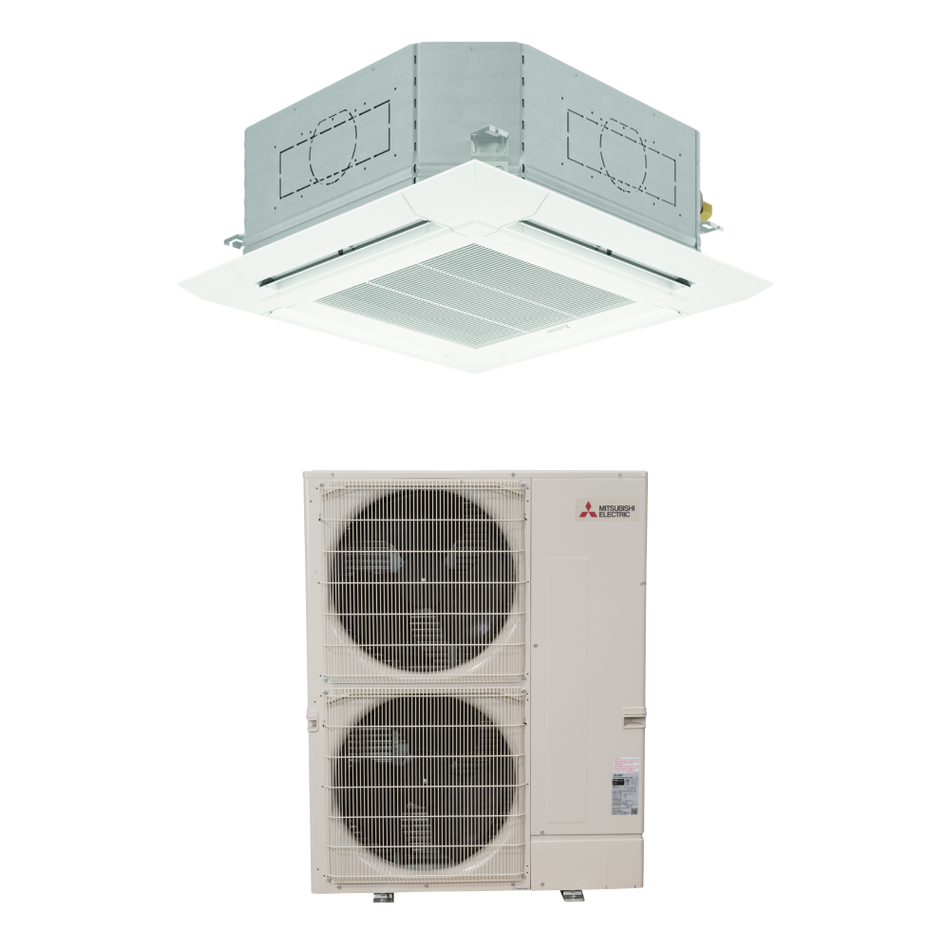 Mitsubishi P-Series 42,000 BTU 21 SEER2 Ceiling Cassette Heat Pump System PLA-AE42NL & PUZ-AK42NL