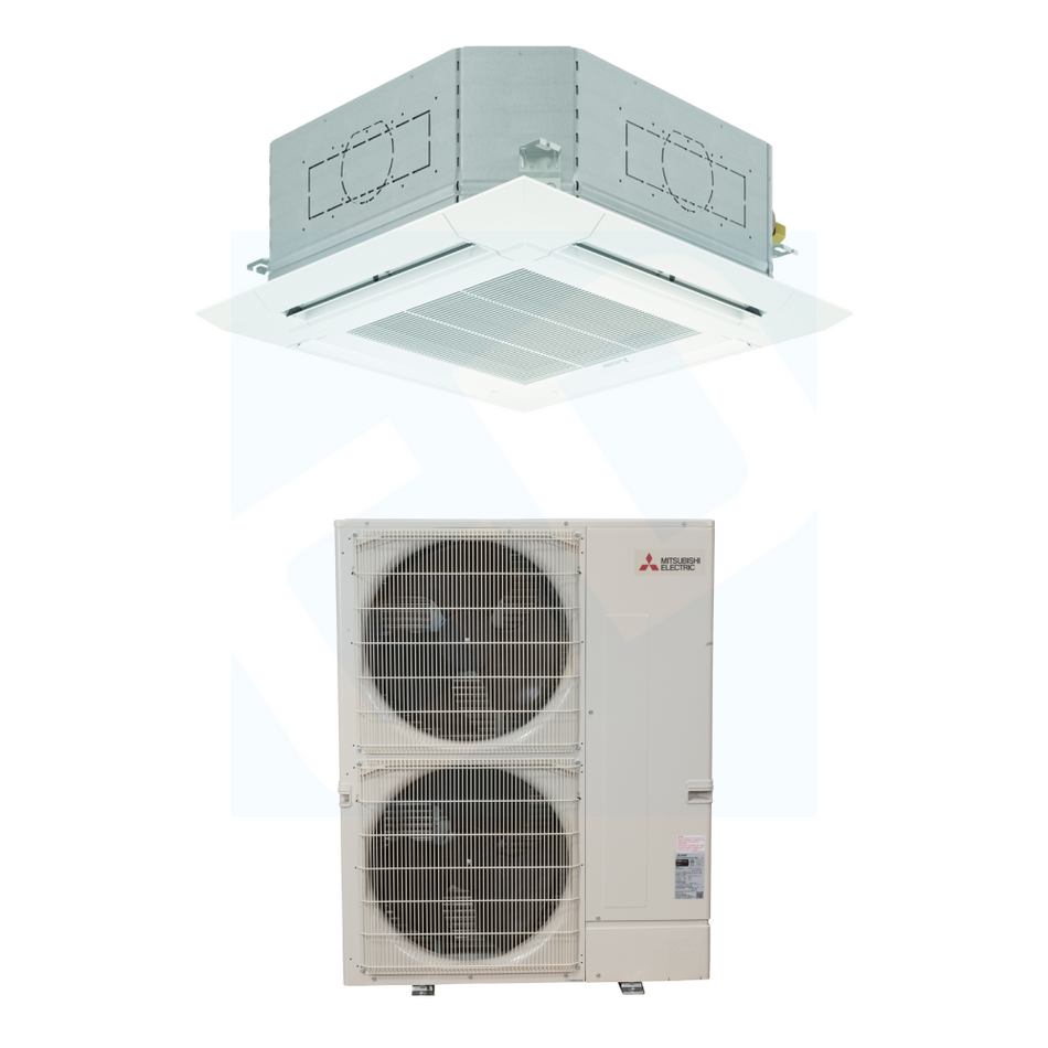 Mitsubishi P-Series 42,000 BTU 21 SEER2 Ceiling Cassette Cooling Only System PLA-AE42NL & PUY-AK42NL