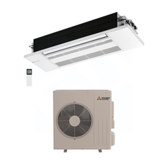 Mitsubishi MLZ-KX12NL & SUZ-AA12NL 12,000 BTU 20.7 SEER2 One-Way Ceiling Cassette Heat Pump System (w/ Grille) - R454B