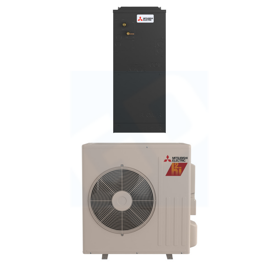 Mitsubishi SVZ-AP12NL & SUZ-AA12NLHZ 12,000 BTU 16.1 SEER2 Multi Position Air Handler Hyper Heating Heat Pump System