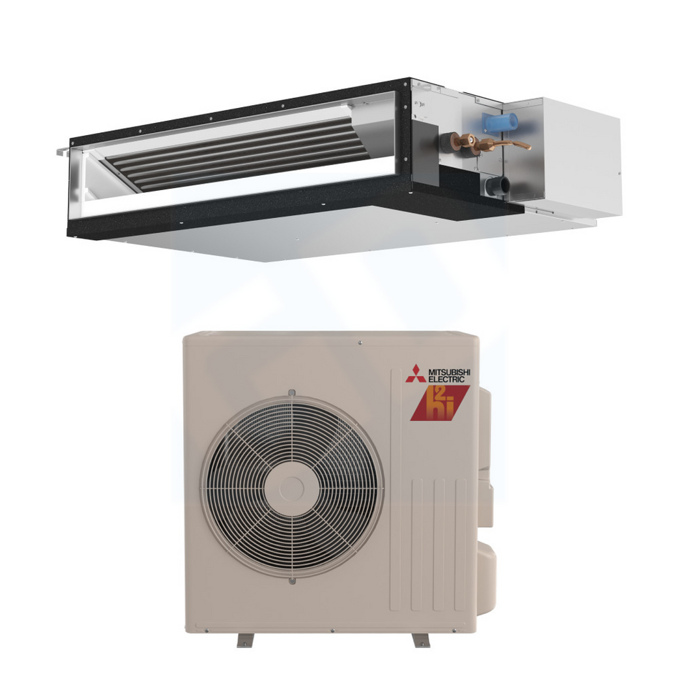 Mitsubishi PEAD-AA12NL & SUZ-AA12NLHZ 12,000 BTU 17 SEER2 Horizontal Ducted Hyper Heat System
