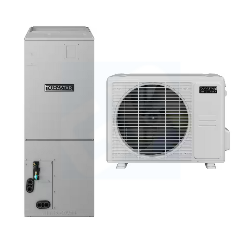 Durastar DRUM1824S2A & DRU1H24S2A 24,000 BTU 18.3 SEER2 Multi-Position Air Handler Sirius Heat Heat Pump System - R454B