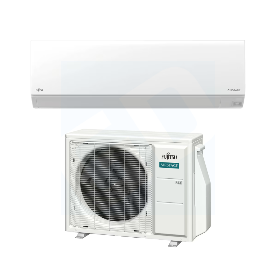 Fujitsu ASUH09KTAS & AOUH09KTAP1 9,000 BTU 33.5 SEER2 Wall Mounted Low Temperature Heat Pump System (White) - R32