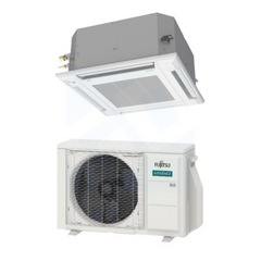 Fujitsu ACUH12KUAS & AOUH12KUAS1 12,000 BTU 23.7 SEER2 Ceiling Cassette Heat Pump System (w/ Grille) - R32