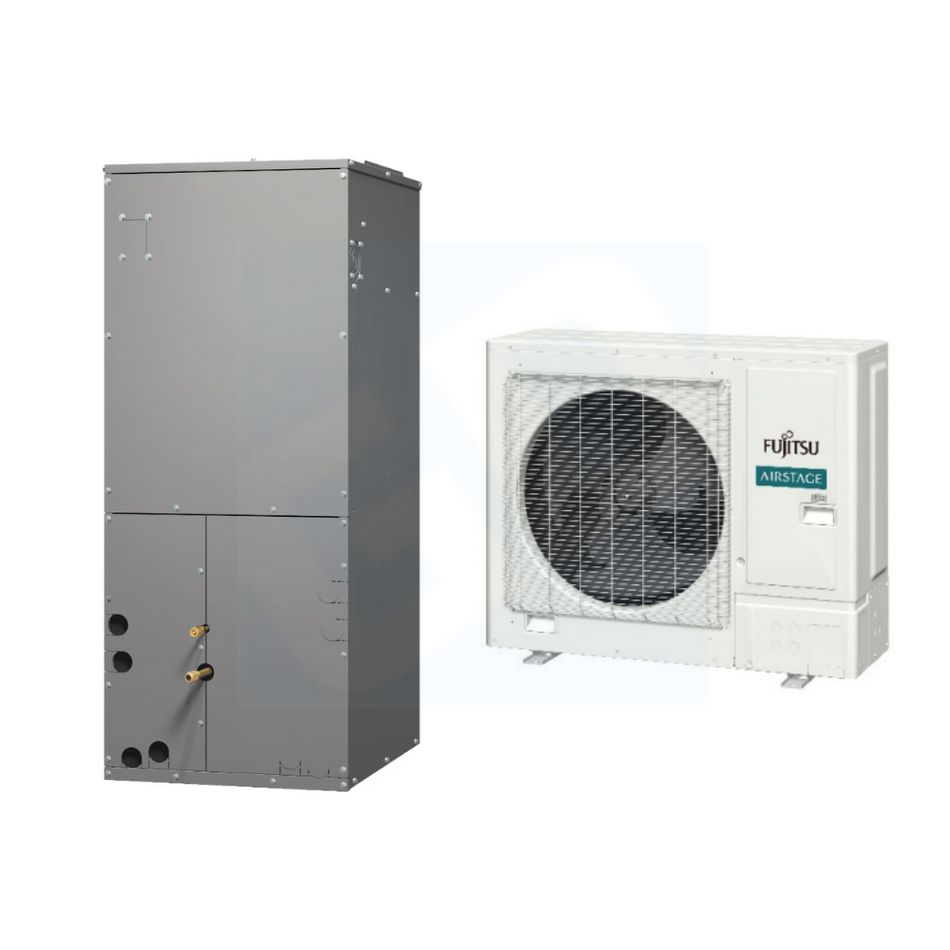 Fujitsu AMUH24KUAS & AOUH24KUAS1 24,000 BTU 17.7 SEER2 Ducted Multi-Position Air Handler Heat Pump System - R32