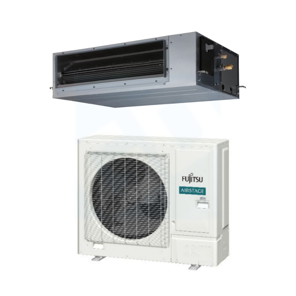Fujitsu ARUH24KUAS & AOUH24KUAS1 24,000 BTU 18.5 SEER2 Mid Static Ducted Heat Pump System - R32