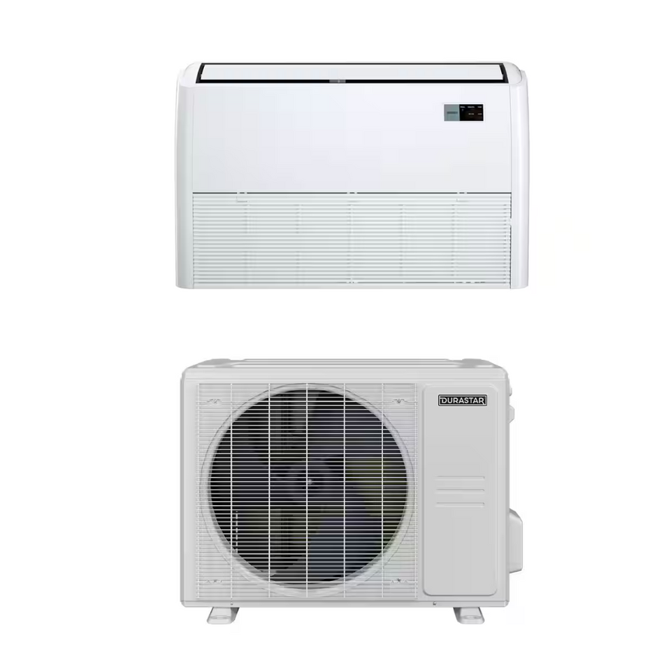 Durastar DRAF18F2A & DRA1H18S2A 18,000 BTU 20.4 SEER2 Floor Mounted Sirius Heat Heat Pump System - R454B