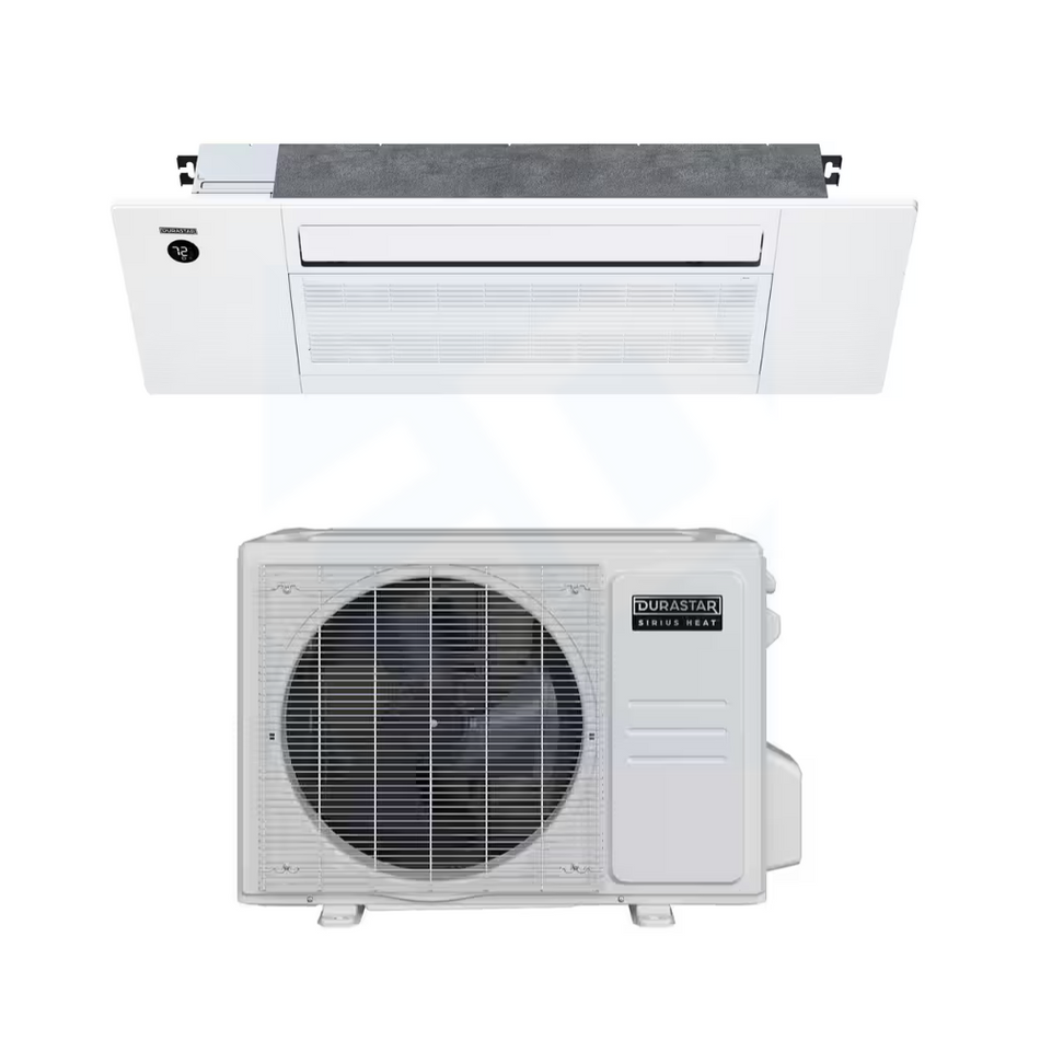 Durastar DRAL18F2A & DRA1H18S2A 18,000 BTU 20.6 SEER2 One-Way Ceiling Cassette Sirius Heat Heat Pump System (w/ Grille)  - R454B