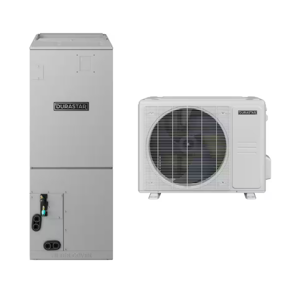 Durastar DRAM18F2A & DRA1H18S2A 18,000 BTU 18.0 SEER2 Multi-Position Air Handler Sirius Heat Heat Pump System - R454B