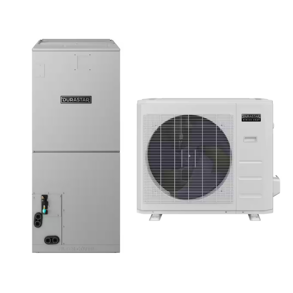 Durastar DRUM3036S2A & DRU1H30S2A 30,000 BTU 16.8 SEER2 Multi-Position Air Handler Sirius Heat Heat Pump System - R454B