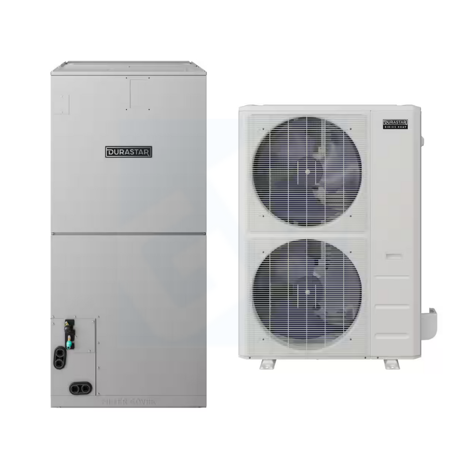 Durastar DRUM4260S2A & DRU1H60S2A 60,000 BTU 16 SEER2 Multi-Position Air Handler Sirius Heat Heat Pump System - R454B