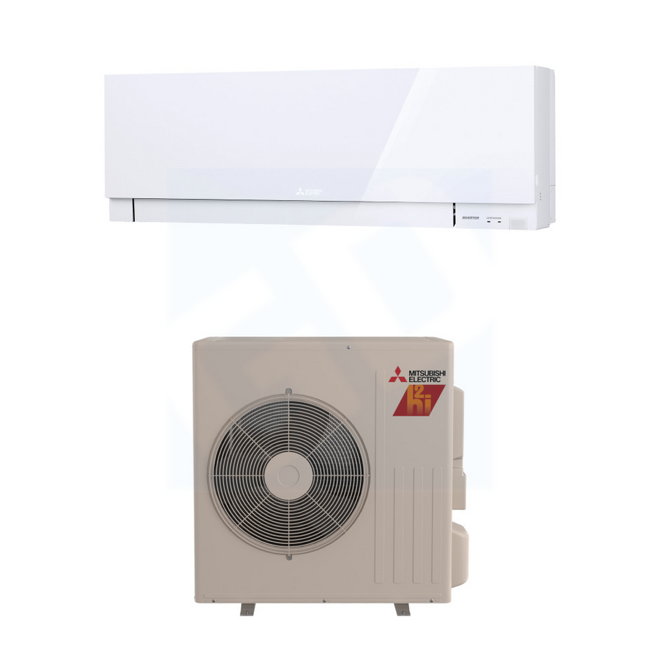 Mitsubishi MSZ-EX09NLW & SUZ-AA09NLHZ 9,000 BTU 17.4 SEER2 Wall Mounted Hyper Heat Pump System - R454B