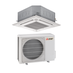 Mitsubishi 18,000 BTU P-Series Ceiling Cassette Single Zone Heat Pump System (PLA-A18EA8 & PUZ-A18NKA7)